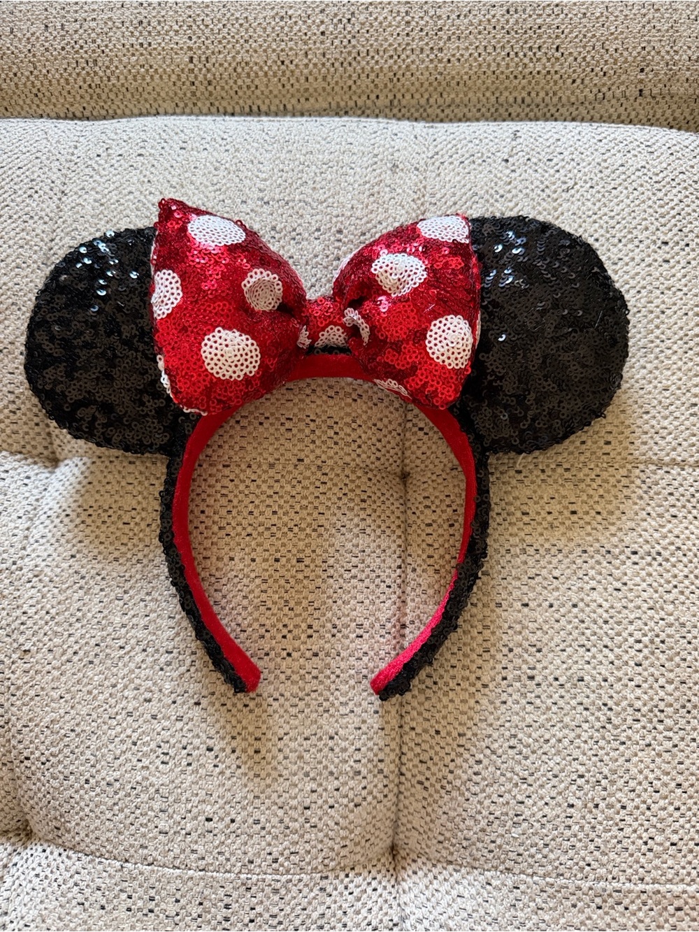 Disney Red and Black Sequin Minnie Mouse Ear Headband